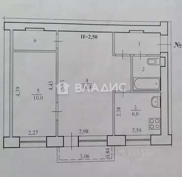 2-к кв. Волгоградская область, Волгоград ул. Вершинина, 14 (42.9 м)