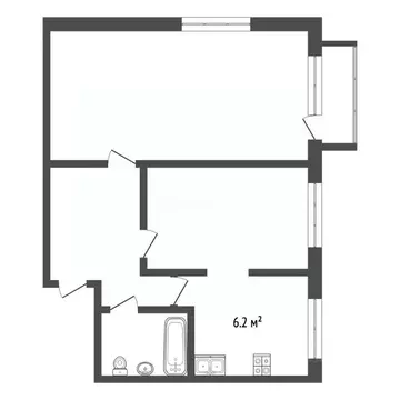 2-к кв. Омская область, Омск просп. Космический, 2 (40.4 м)