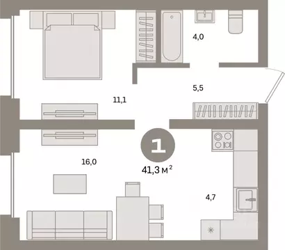 1-к кв. Москва Тагильская ул., 6/5 (41.3 м)