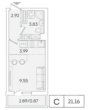 Студия Ленинградская область, Мурино Всеволожский район, ул. Графская, ...