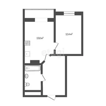 1-комнатная квартира: Тюмень, улица Мельникайте, 36к1 (40.5 м)