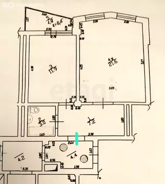 1-комнатная квартира: Калининград, Зелёная улица, 87 (43.7 м)