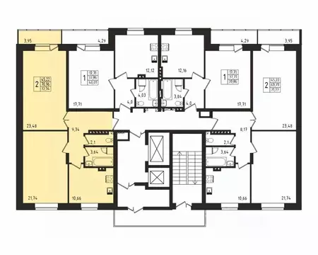 2-к кв. Новосибирская область, Новосибирск Вилюйская ул., 1 (70.1 м)