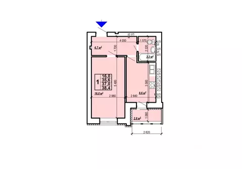 1-к кв. Саратовская область, Энгельс Дом у озера жилой комплекс (38.4 ...