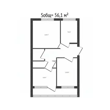 3-к кв. Брянская область, Клинцы ул. Дзержинского, 44 (56.1 м)