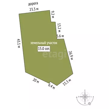 Участок в деревня Колбино, Пансионатная улица (15 м)