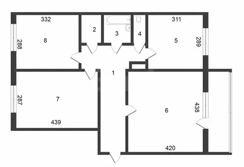 3-комнатная квартира: Тобольск, 9-й микрорайон, 30 (65 м)