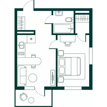 1-к кв. Дагестан, Дербент Новая История жилой комплекс (43.36 м)