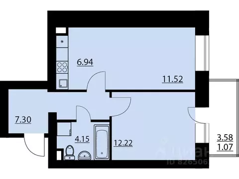 1-к кв. Воронежская область, Рамонский район, Яменское с/пос, пос. ...
