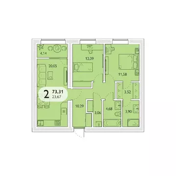 2-к кв. Брянская область, Брянский район, пос. Мичуринский, ...