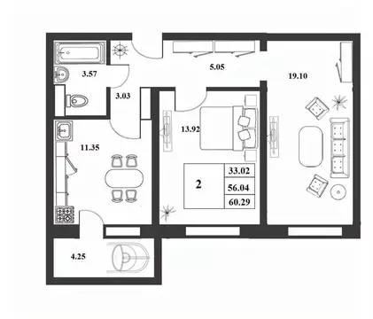 2-к кв. Новгородская область, Великий Новгород ул. Королева, 22к2 ...