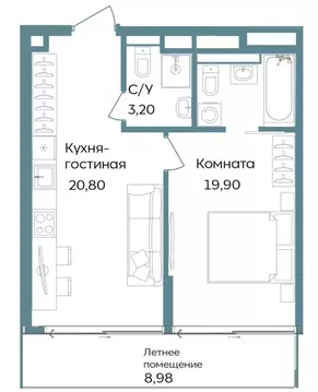 2-к кв. Крым, Саки ул. Морская (52.88 м)