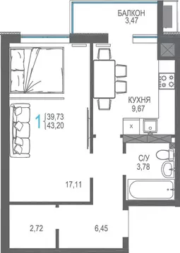 1-к кв. Крым, Симферопольский район, Гвардейское пгт, Республика жилой ...