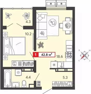 1-к кв. Пензенская область, Пензенский район, Засечный сельсовет, с. ...