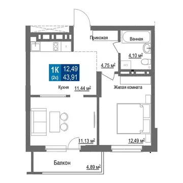 1-к кв. Новосибирская область, Новосибирск Светлановская ул., 52/4 ...