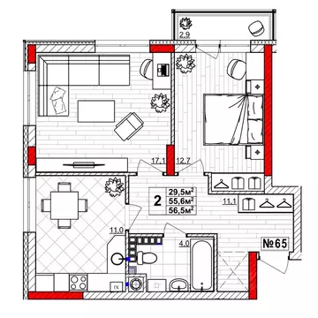 2-к кв. Нижегородская область, Нижний Новгород Смородина жилой ...