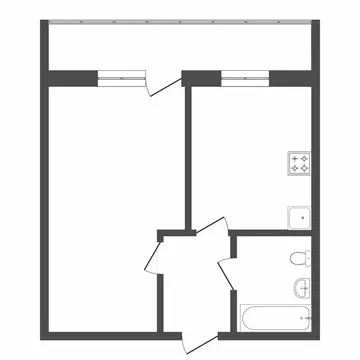 1-комнатная квартира: Тюмень, Стартовая улица, 5 (26.8 м)