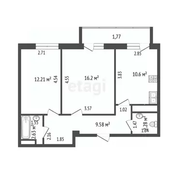 2-к кв. Крым, Саки ул. Набережная (53.8 м)