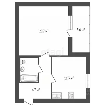 1-к кв. Костромская область, Кострома Красноармейская ул., 35 (45.1 м)