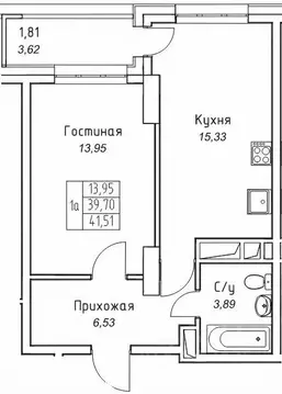 1-к кв. Саха (Якутия), Якутск 11-й кв-л,  (41.51 м)