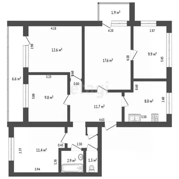 5-к кв. Хабаровский край, Комсомольск-на-Амуре Партизанская ул., 1 ...