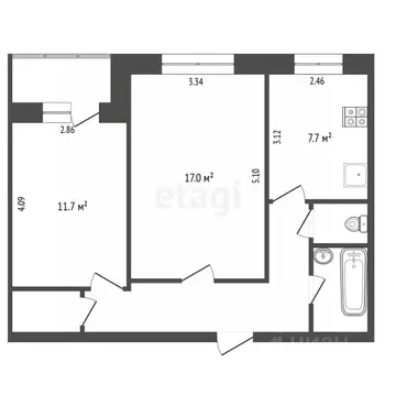2-к кв. Калужская область, Калуга Малоярославецкая ул., 1 (55.0 м)