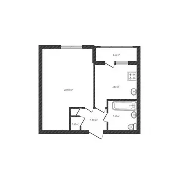 1-к кв. Брянская область, Брянск ул. Ромашина, 35/2 (35.3 м)