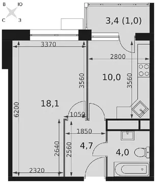 Продается 1-комнатная квартира
