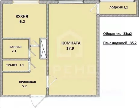 1-к кв. Санкт-Петербург просп. Художников, 29К2 (33.0 м)