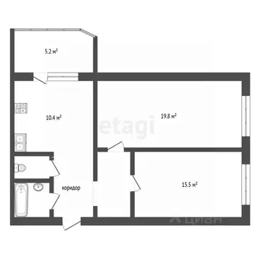 2-к кв. Ханты-Мансийский АО, Сургут ул. Иосифа Каролинского, 9 (60.2 ...