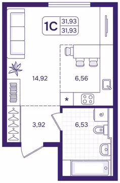 Студия Приморский край, Владивосток ул. Борисенко (31.93 м)