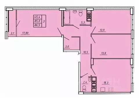 3-к кв. Ивановская область, Иваново Видный мкр,  (86.5 м)