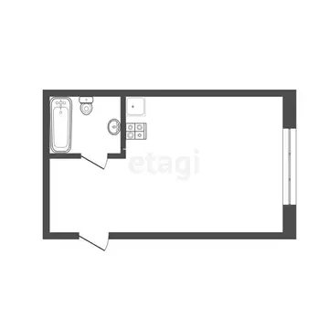 1к в -комнатной квартире (17.5 м)