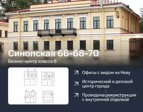 Офис в Санкт-Петербург Синопская наб., 66-68-70Б (6009 м)