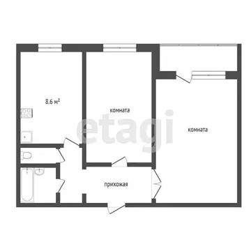 2-комнатная квартира: Миасс, улица Академика Павлова, 36 (51.2 м)