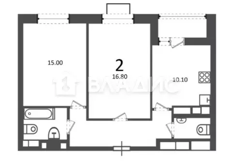 2-комнатная квартира: Москва, проезд Шокальского, 28Ак1 (56.1 м)