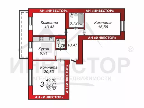 3-к кв. Челябинская область, Челябинск ул. 250-летия Челябинска, 75 ...