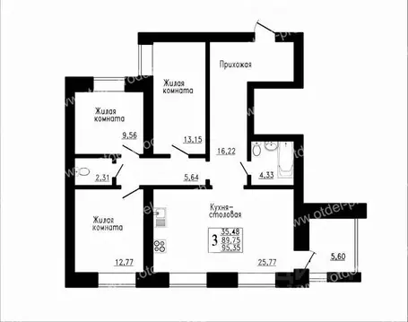 3-к кв. Воронежская область, Семилуки ул. Маяковского, 31 (89.0 м)