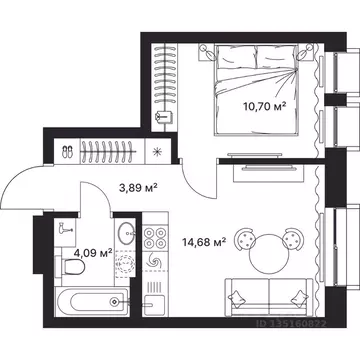 1-к кв. Владимирская область, Киржач ул. Свердлова, 10А (33.3 м)