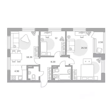 3-к кв. Башкортостан, Уфа Зеленая Роща жилрайон, Лесная Симфония жилой ...