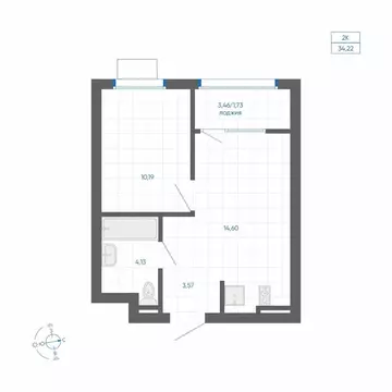 1-комнатная квартира: Челябинский городской округ, посёлок ...