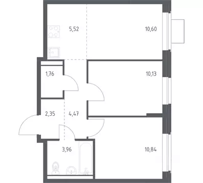 2-к кв. Москва д. Большое Свинорье, ш. Боровское, 62к6 (49.63 м)