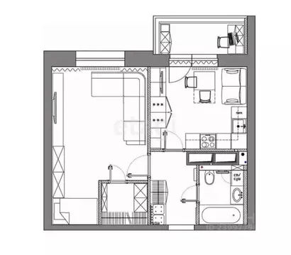 1-к кв. Ставропольский край, Ставрополь просп. Кулакова, 65 (36.0 м)
