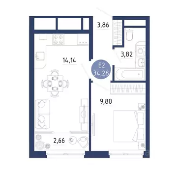 1-к кв. Рязанская область, Рязанский муниципальный округ, с. Дядьково ...