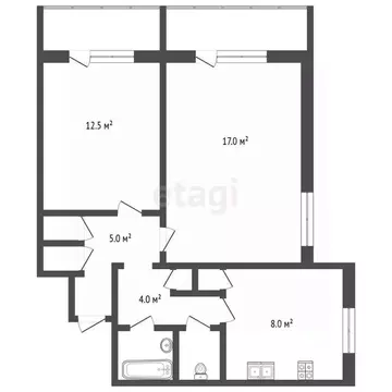 2-к кв. Вологодская область, Череповец Набережная ул., 57 (49.7 м)