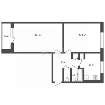 2-к кв. Мордовия, Саранск ул. Попова, 65 (47.0 м)