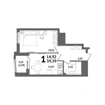 1-к кв. Башкортостан, Уфа Глумилино жилрайон, Холмогоры жилой комплекс ...