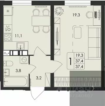 1-к кв. Воронежская область, Рамонский район, с. Ямное Счастье жилой ...