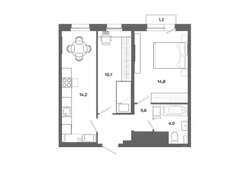 2-к кв. Ханты-Мансийский АО, Сургут ул. Ивана Захарова, 16 (49.3 м)