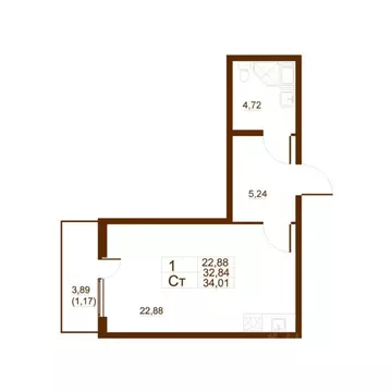 Студия Санкт-Петербург пос. Шушары, Московское ш., 262к4 (31.5 м)